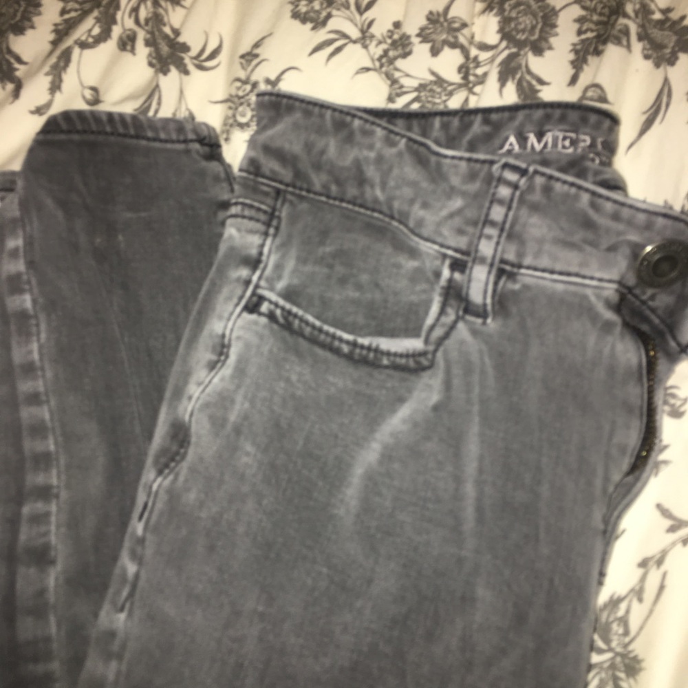 AMERICANEAGLE dark grey hi rise jegging jeans 00